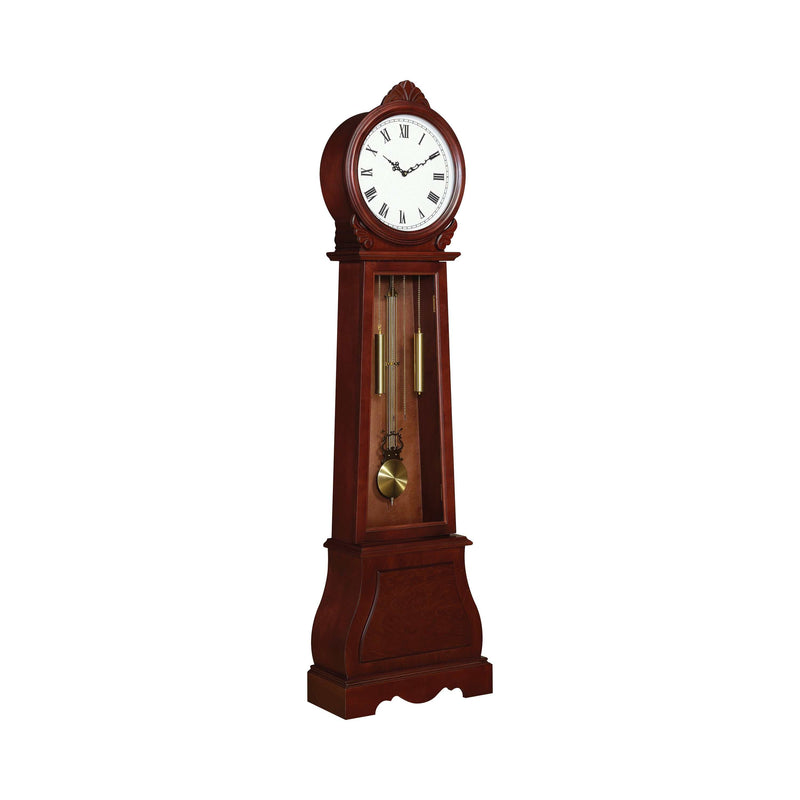 Narcissa Brown Red Grandfather Clock w/ Chime - Ornate Home