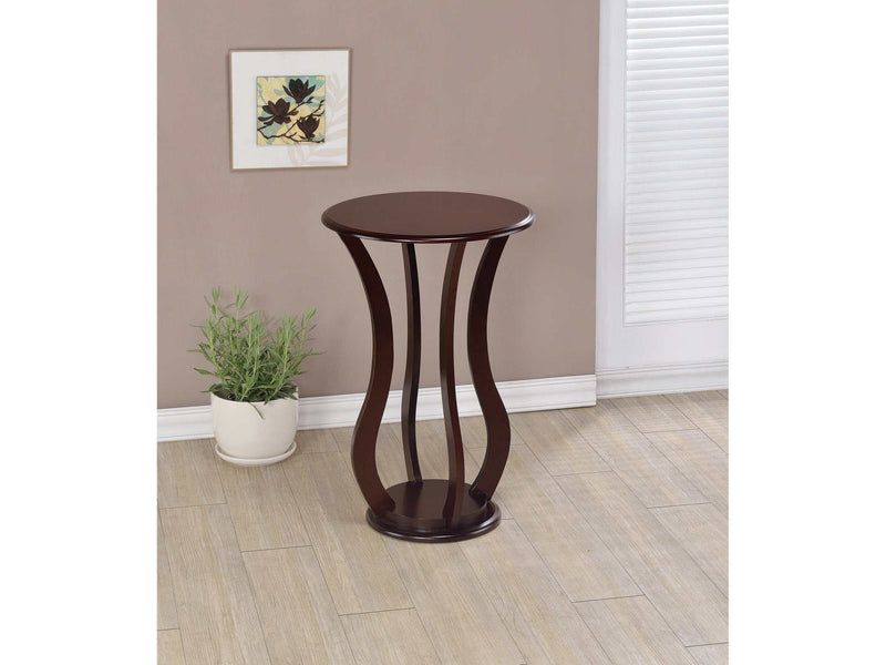 Elton Cherry Round Top Accent Table - Ornate Home
