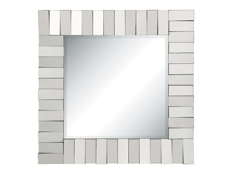 Tanwen Silver Square Wall Mirror w/ Layered Panel