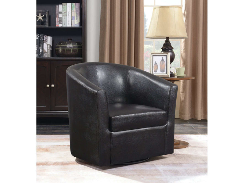 Turner Dark Brown Accent Swivel Chair - Ornate Home
