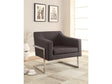 Inezia Chrome & Grey Accent Chair - Ornate Home