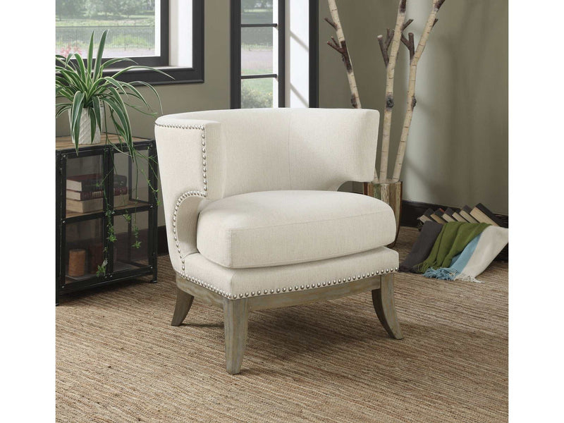 Cathy - White & Weathered Grey - Accent Chair - Ornate Home