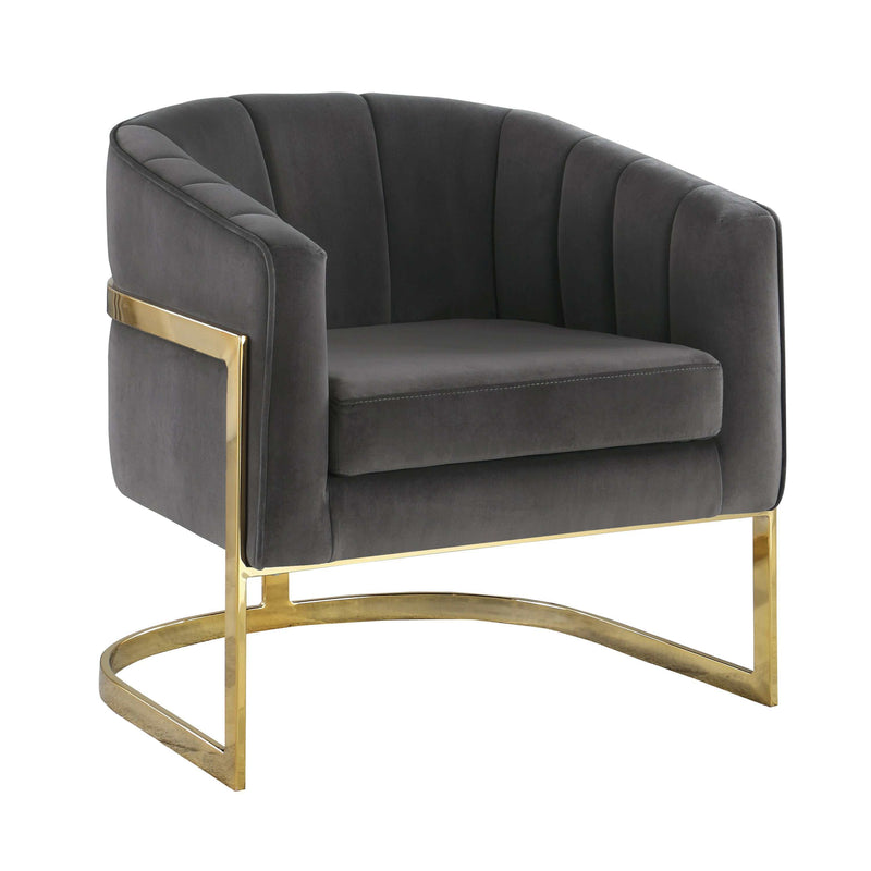 Sidra - Dark Grey& Gold - Accent Chair - Ornate Home