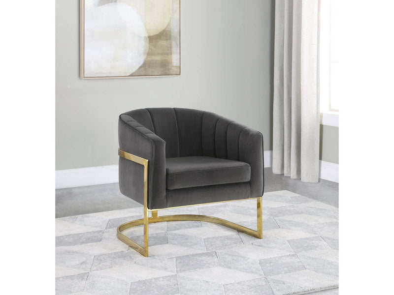 Sidra Dark Grey& Gold Accent Chair - Ornate Home