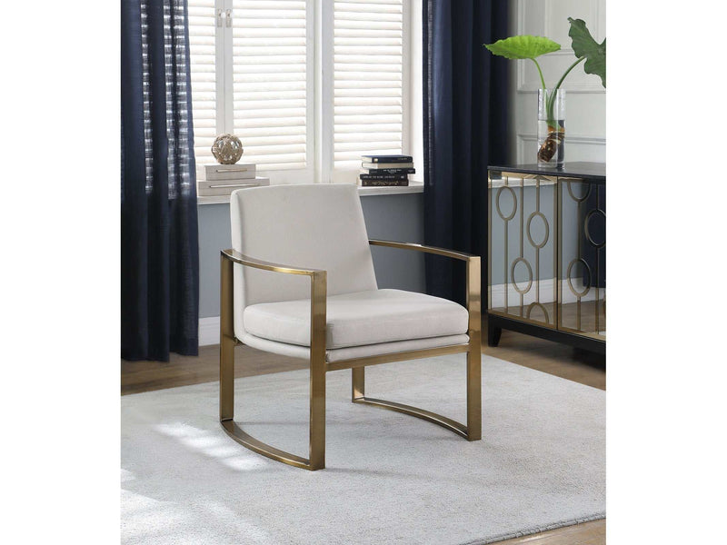 Kenzi - Cream & Bronze - Accent Chair - Ornate Home