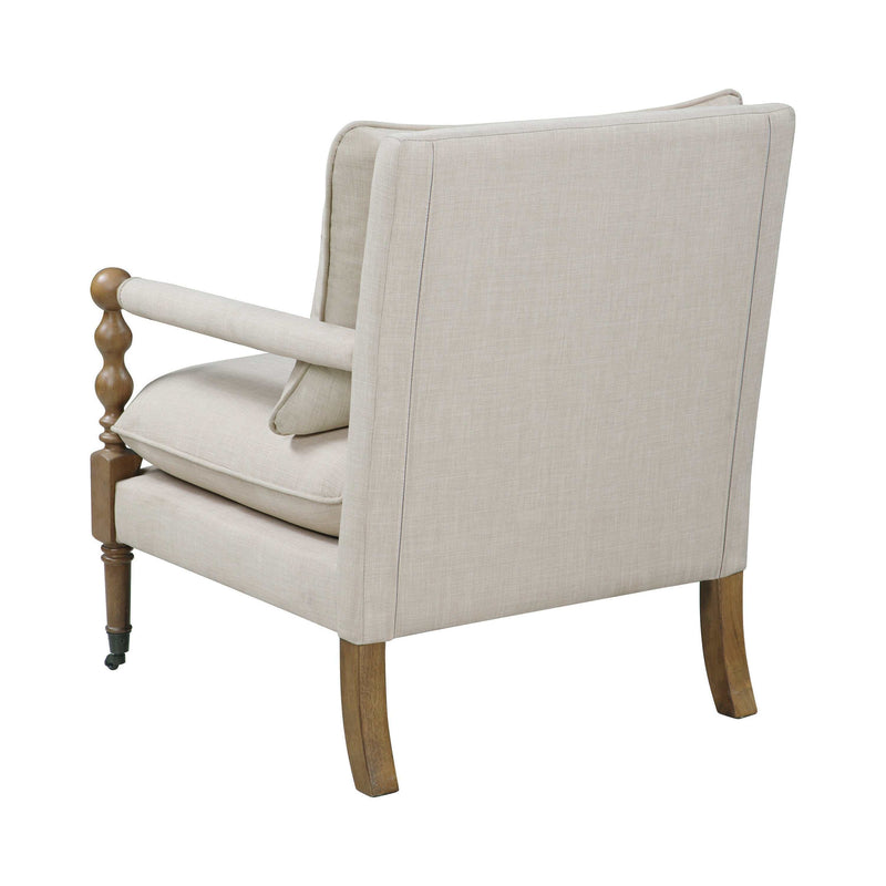 Morris - Dark oak & Beige - Accent Chair - Ornate Home