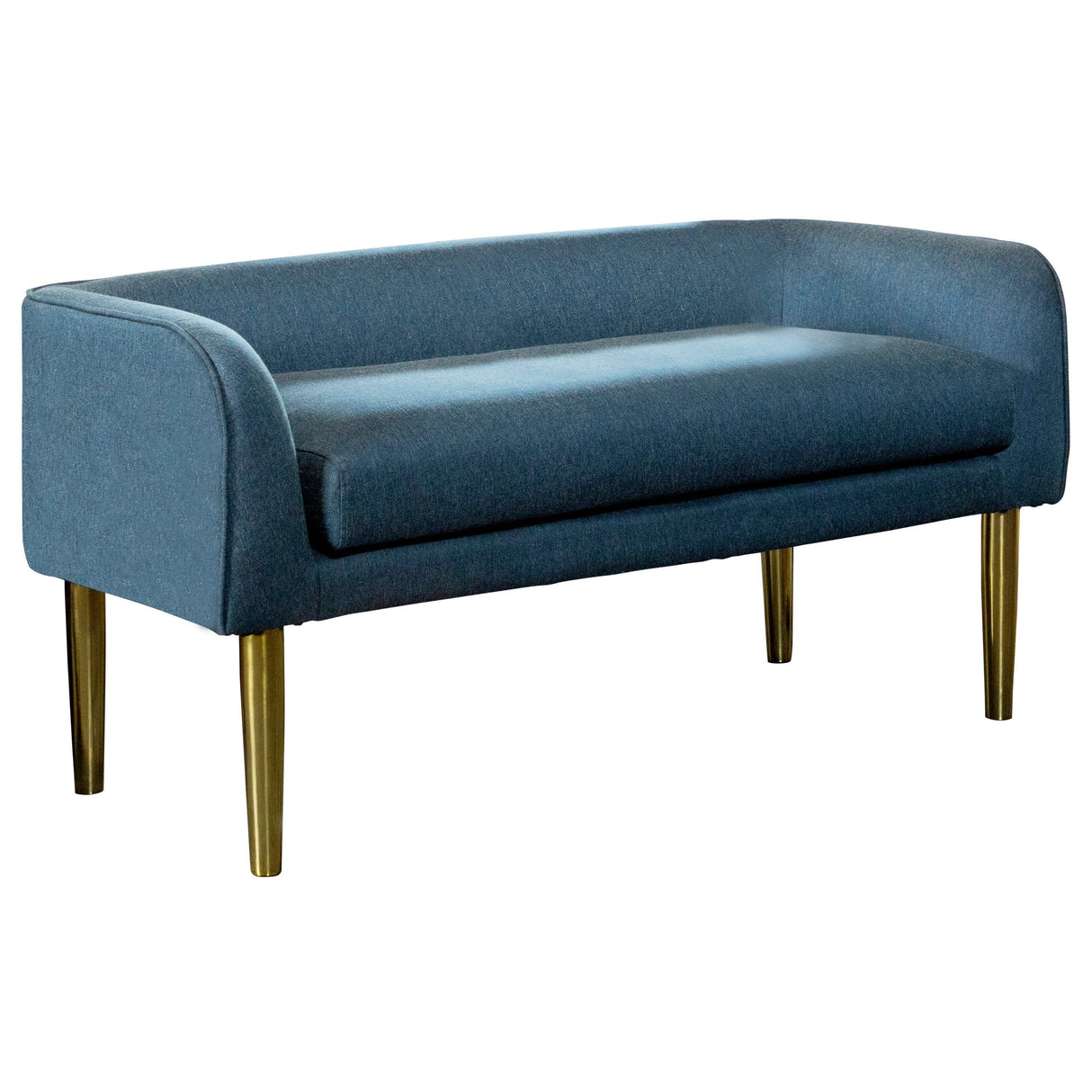 Marwah Blue & Gold Low Back Bench - Ornate Home