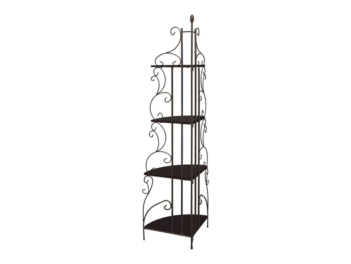 Rando Cappuccino Corner Bookcase - Ornate Home