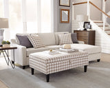 McLoughlin Beige & White Storage Ottoman - Ornate Home