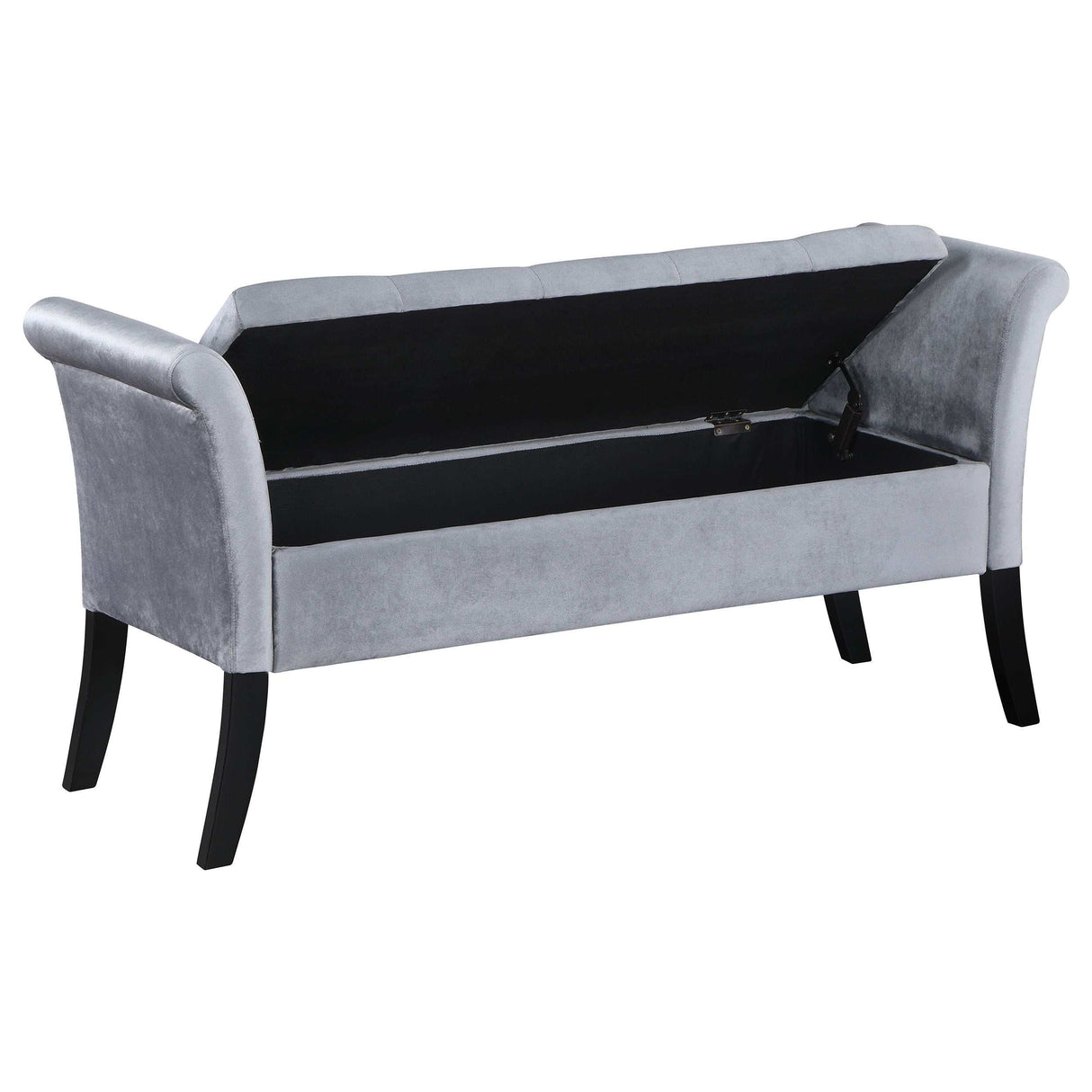 Farrah Silver / Black Storage Bench - Ornate Home