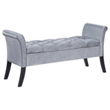 Farrah Silver / Black Storage Bench - Ornate Home