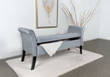 Farrah Silver / Black Storage Bench - Ornate Home