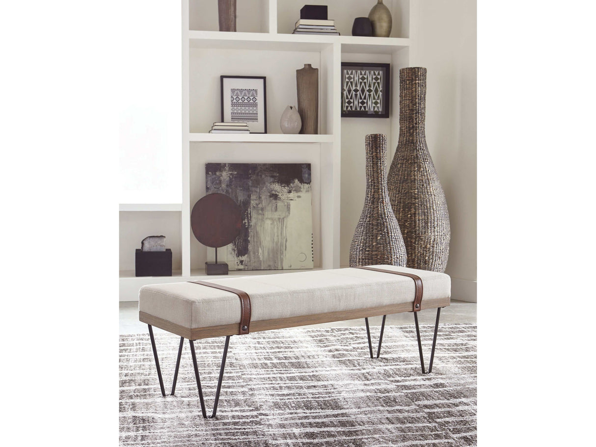 Huda Beige & Black Bench - Ornate Home