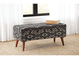 Joss Black & White Bench w /Storage - Ornate Home