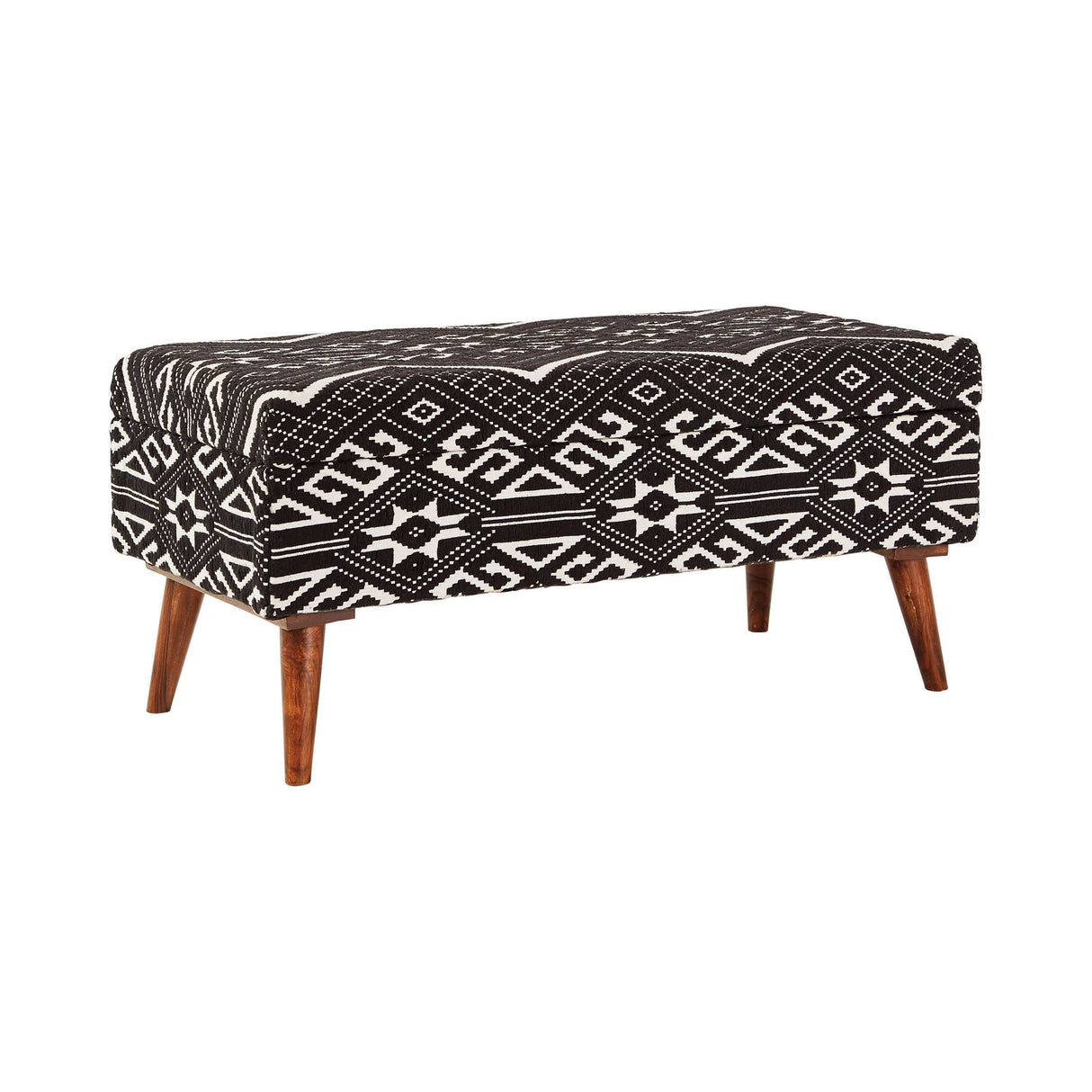 Joss Black & White Bench w /Storage - Ornate Home