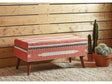 Armaan Orange And Beige Bench w/ Storage - Ornate Home