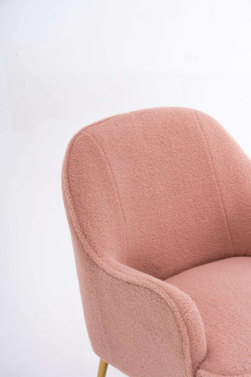 Volta Soft Pink Teddy Accent Chair - Ornate Home