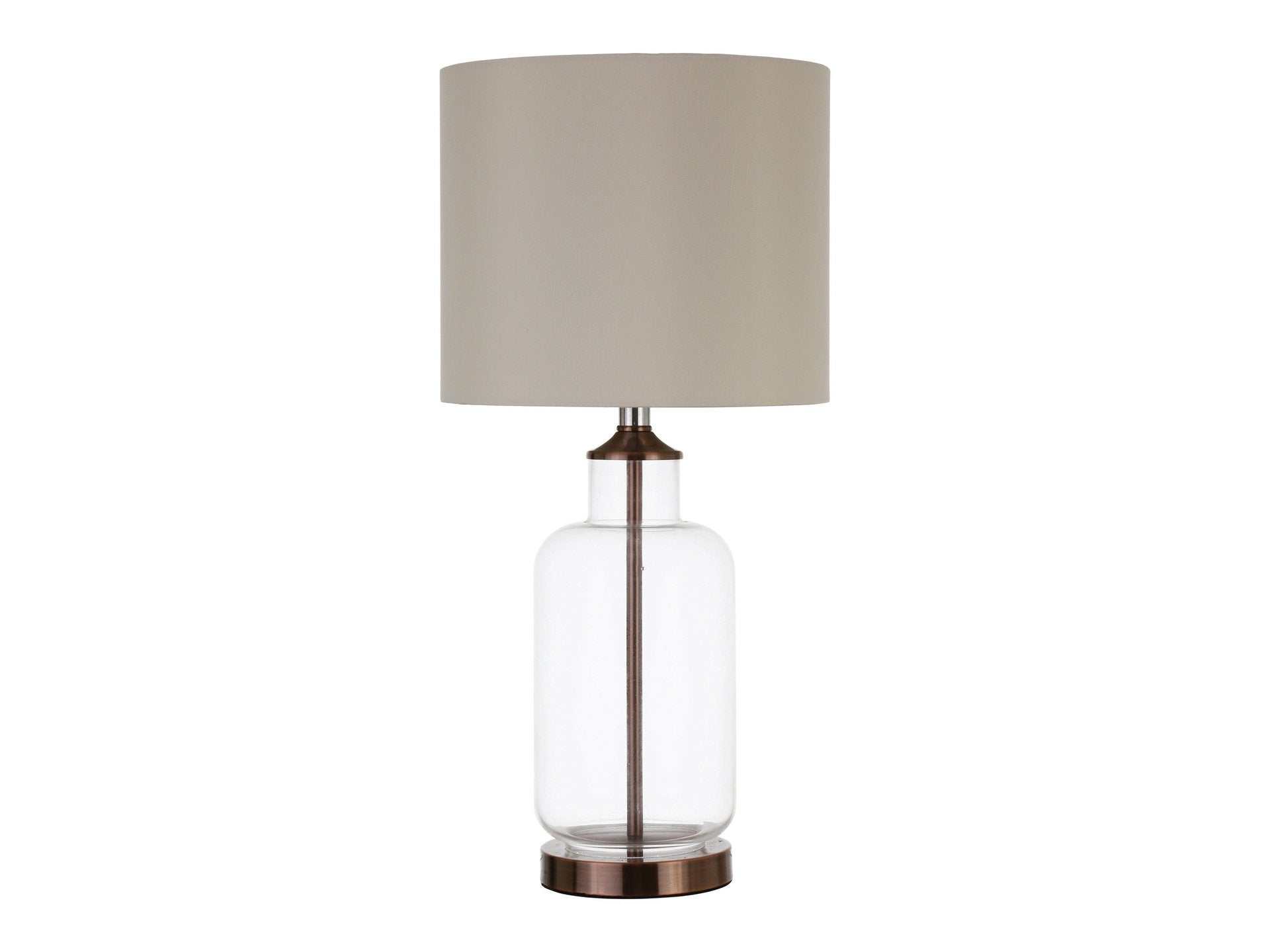 Aisha Creamy Beige & Clear Table Lamp - Ornate Home