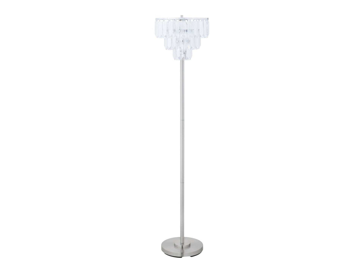 Mikayla Chrome & Crystal Metal Base Floor Lamp - Ornate Home