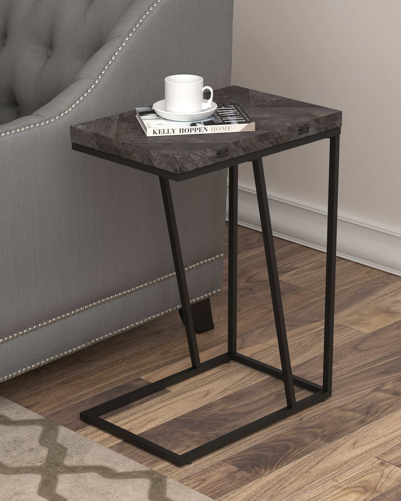 Chevron Grey Expandable Accent Table - Ornate Home