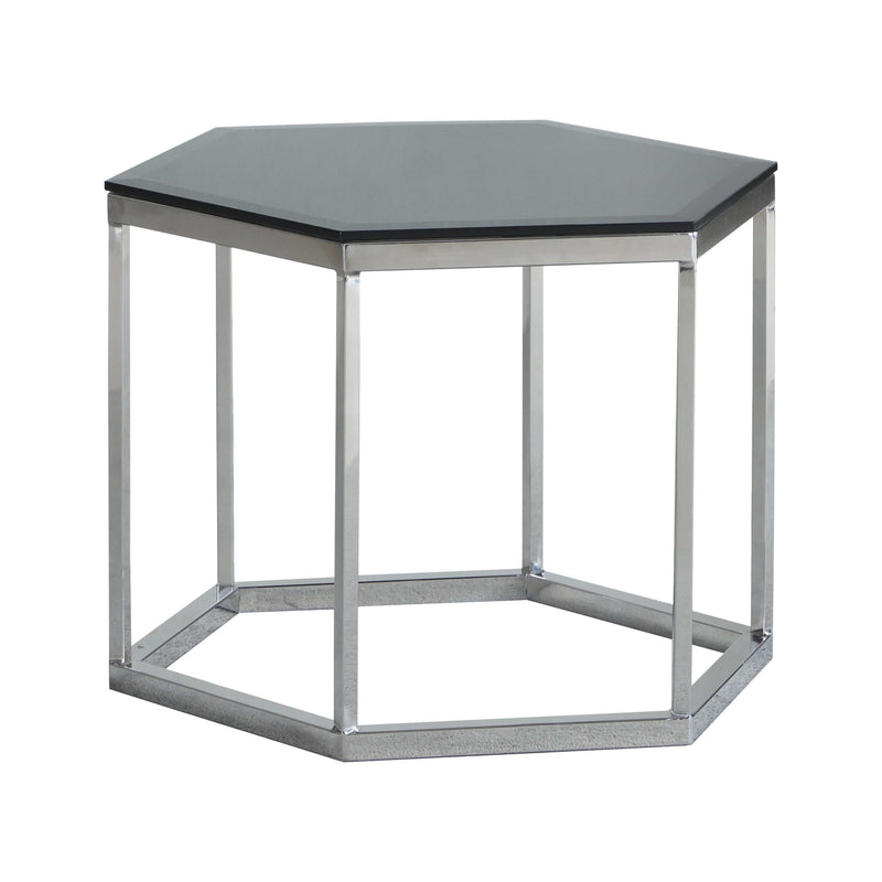 Rhodri Black & Silver Glass Top Accent Table - Ornate Home
