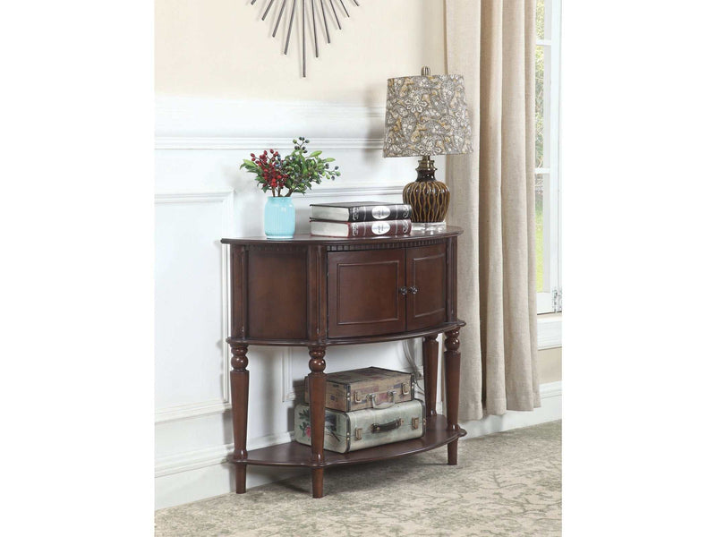 Brenda Brown Console Table w/ Curved Front - Ornate Home