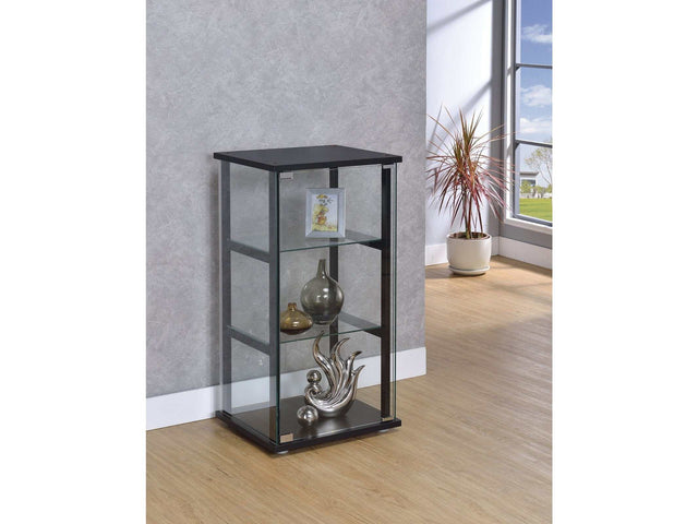 Joss Black & Clear Glass Curio Cabinet - Ornate Home