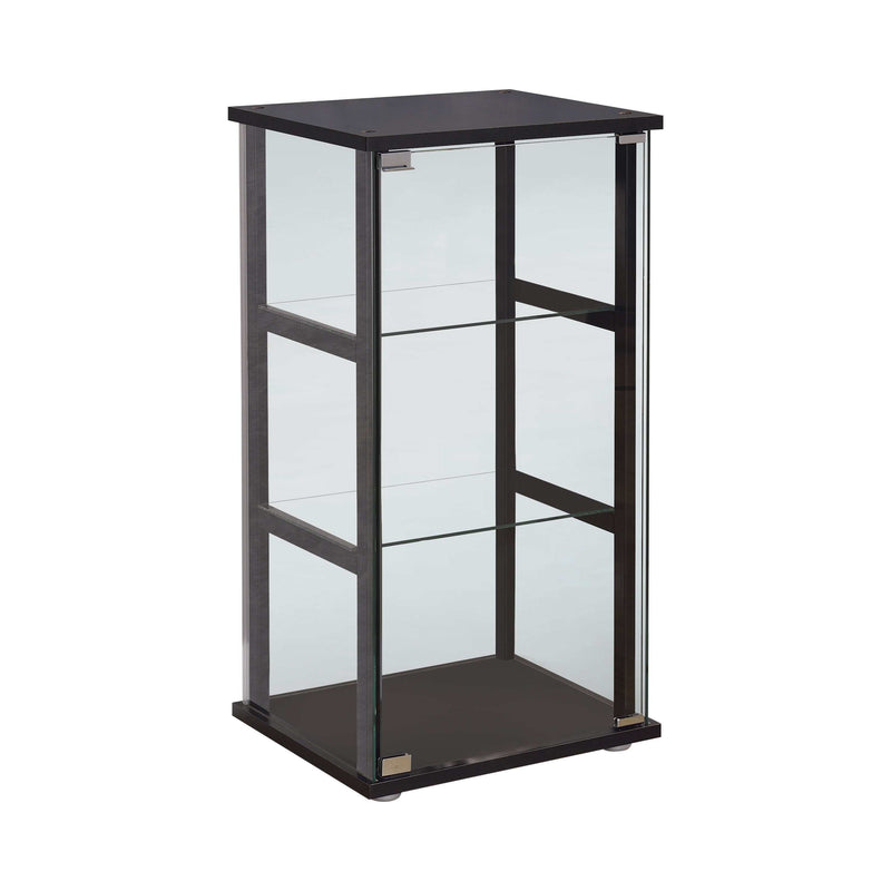 Joss Black & Clear Glass Curio Cabinet - Ornate Home