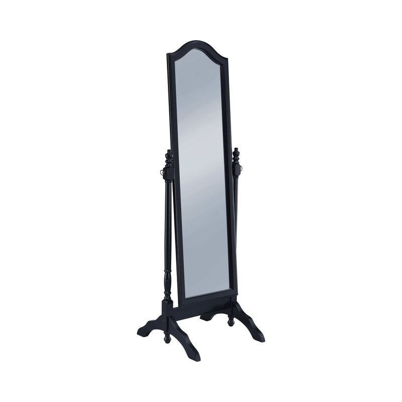 Cabot Black Cheval Mirror w/ Arched Top - Ornate Home
