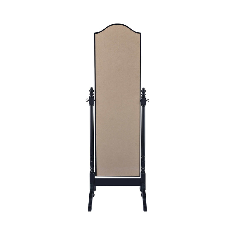 Cabot Black Cheval Mirror w/ Arched Top - Ornate Home