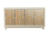 Arrao White & Gold Rectangular 4Door Accent Cabinet - Ornate Home