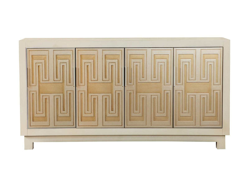 Arrao - White & Gold - Rectangular 4-Door Accent Cabinet - Ornate Home