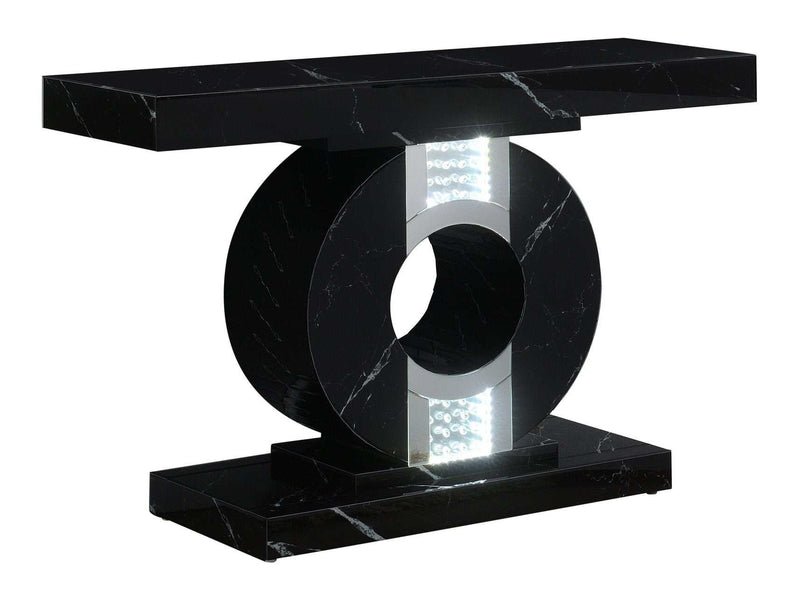 Deon - Black - Geometric Console Table w/ LED - Ornate Home