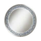 Tayla Silver Round Wall Mirror w/ LED - Ornate Home