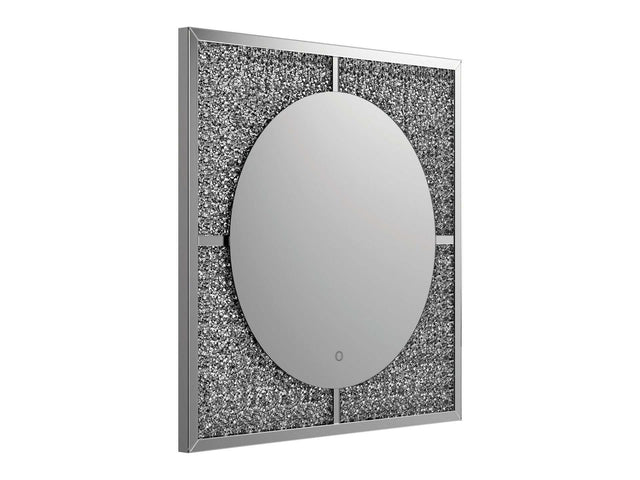 Fern Silver & Black Mirror /w LED - Ornate Home