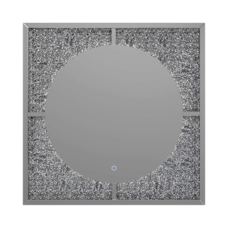 Fern Silver & Black Mirror /w LED - Ornate Home