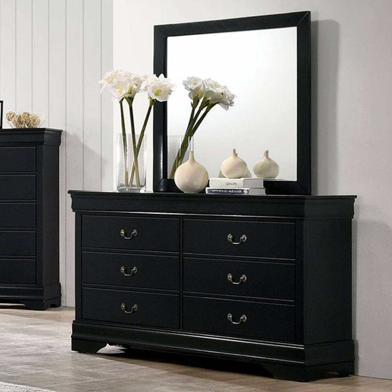 Louis Philippe Black 4pc Queen Bedroom Set - Ornate Home