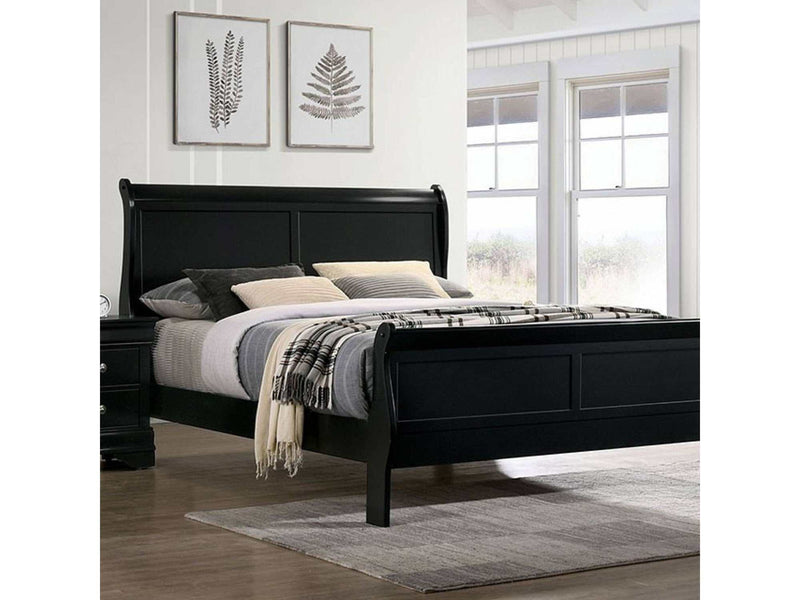 Louis Philippe Black Queen Bed - Ornate Home