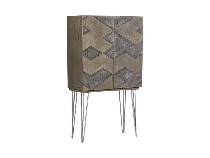 Keva Gray Stone & Ash Oak Armoire / Cabinet