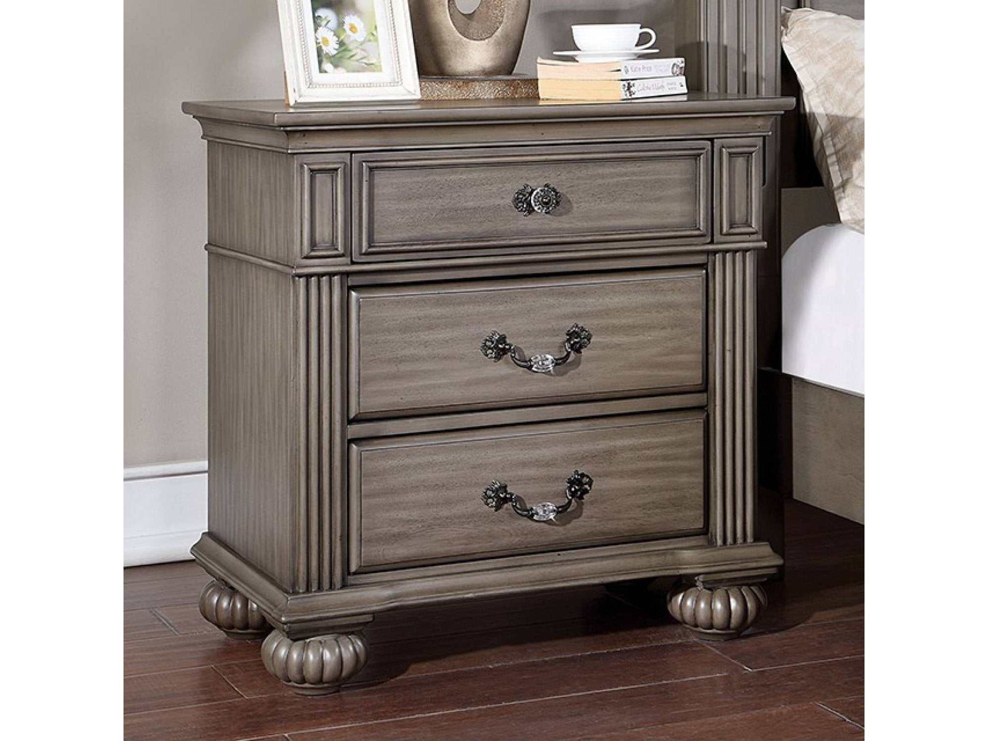 Syracuse Gray Nightstand - Ornate Home