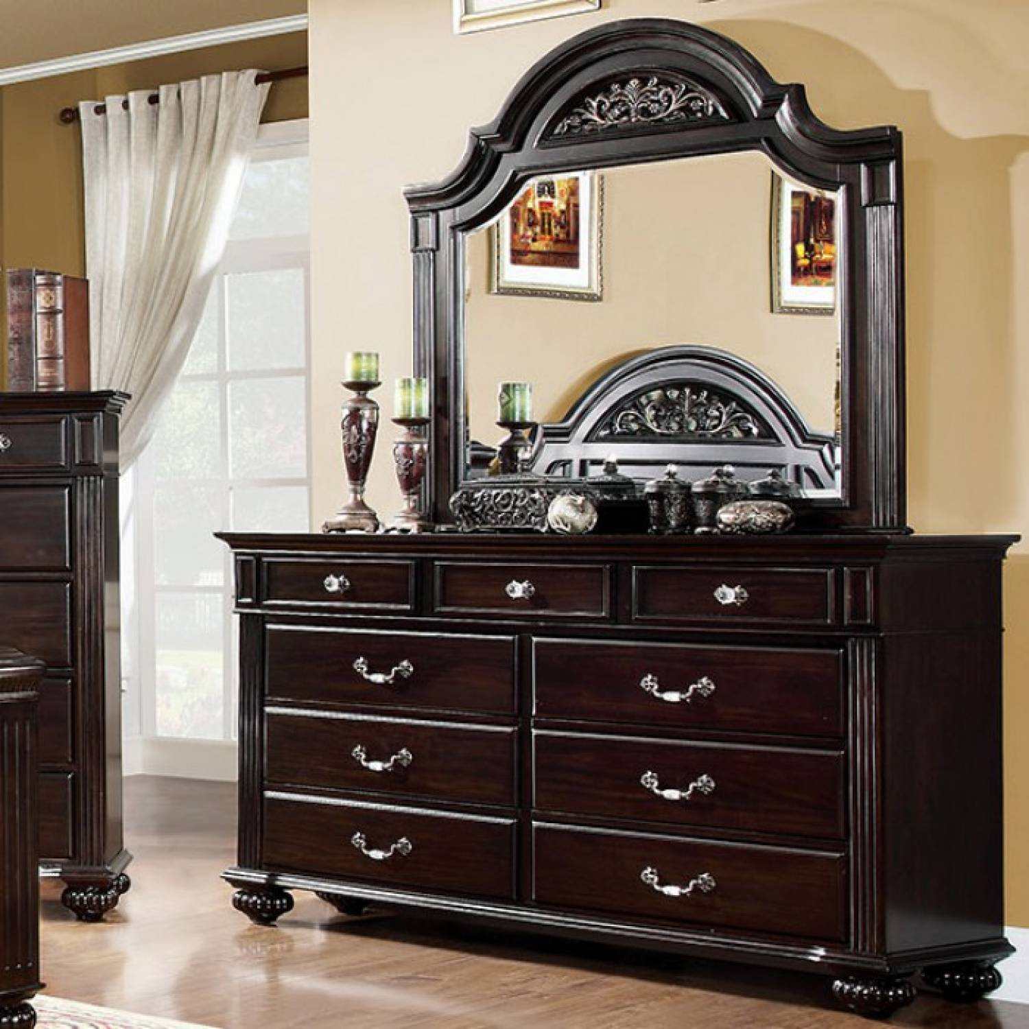 Syracuse Dark Walnut Mirror - Ornate Home