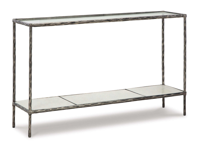 Ryandale Clear Glass & Marble Sofa Table - Ornate Home