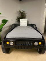 Speed Jump Black Off-Road Twin Car Bed w/ LED Headlights - Ornate Home