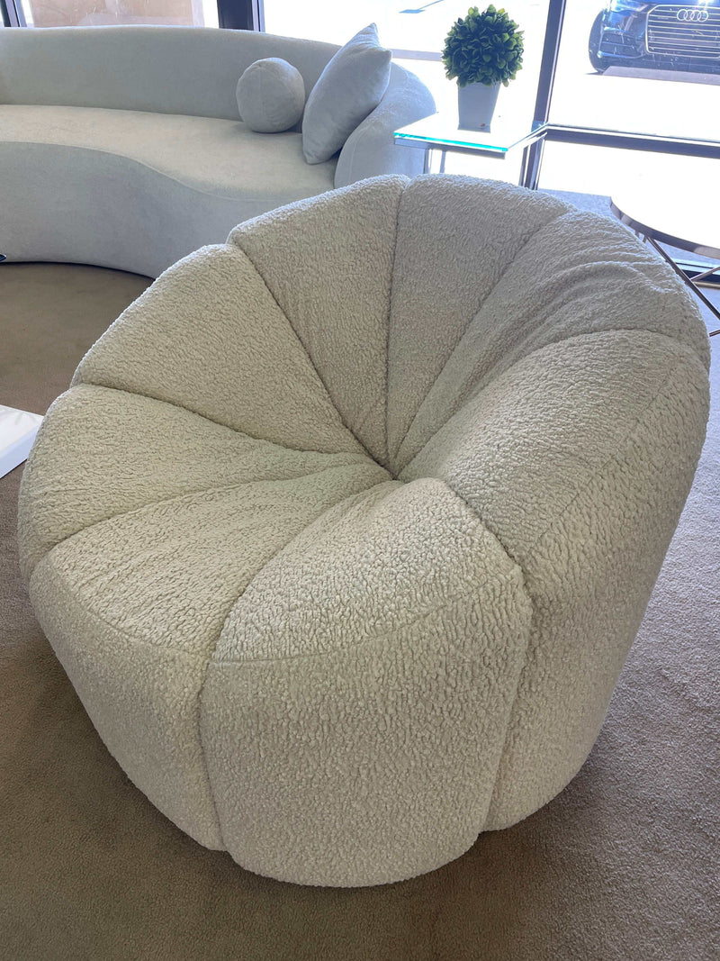 Osmash - White Boucle - Chair - Swivel 360 Degree - Ornate Home