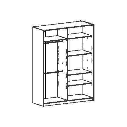 Delrissa Matte Oak & Mirrored Wardrobe w/ Sliding Doors - Ornate Home