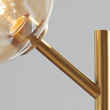 Abanson Gold Floor Lamp w/ Glass Shade - Ornate Home