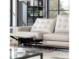 Abberton Beige Leatherette Power Loveseat - Ornate Home