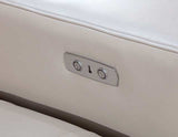 Abberton Beige Leatherette Power Loveseat - Ornate Home