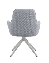 Abby Light Grey & Chrome Flare Arm Side Chair / 1pc - Ornate Home