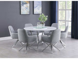 Abby White & Light Grey Dining Room Set / 5pc - Ornate Home